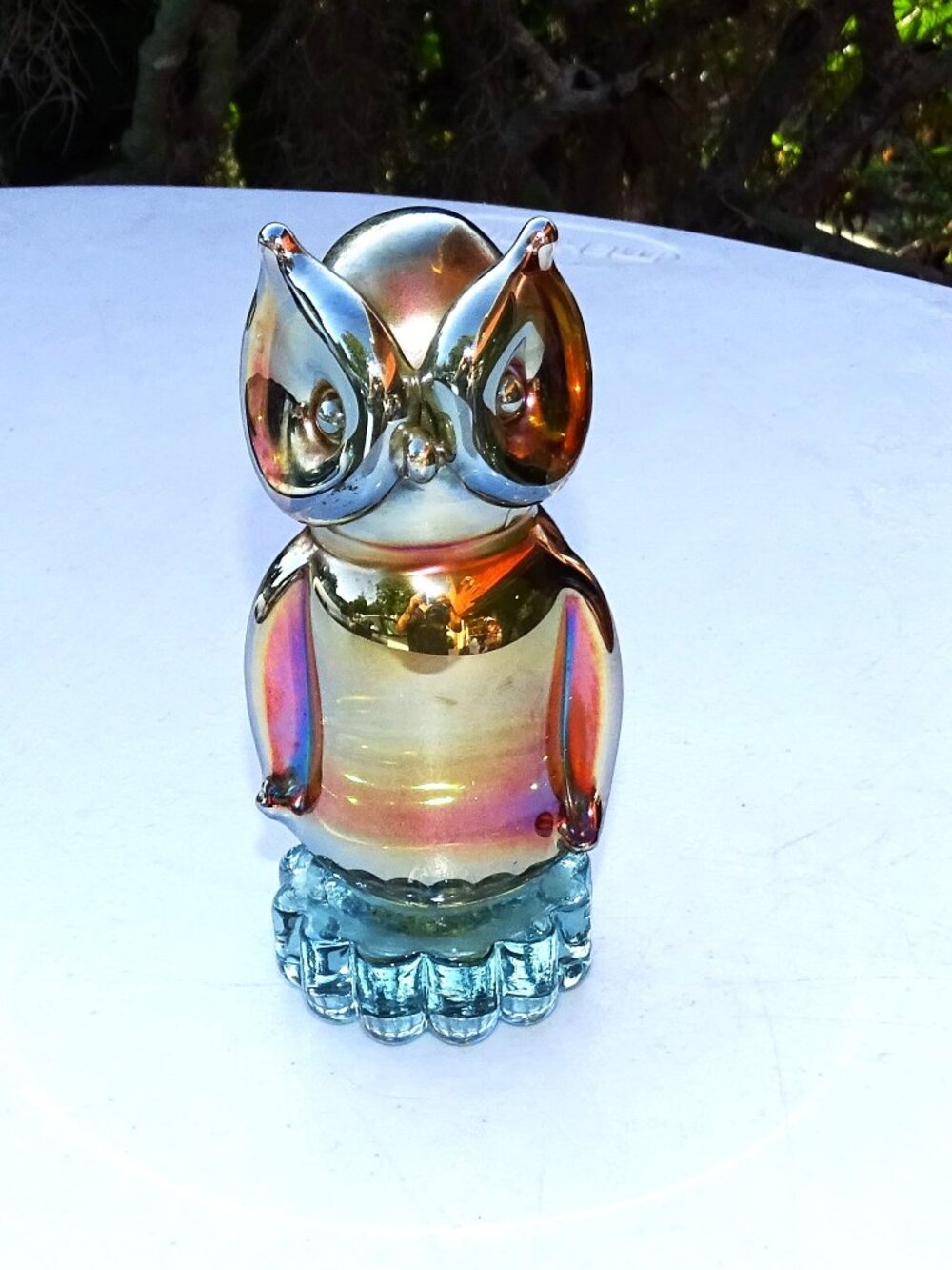 Iridescent Art Glass Owl Possible Murano